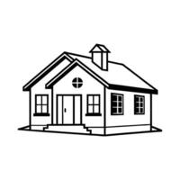 Traditional Wooden House with Classic Design and Front Porch vector