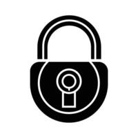 Minimalist Black Padlock Security Icon with Keyhole Symbol vector
