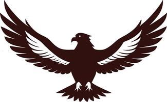 Flying Eagle with Open Wings in Bold Black Outline Style vector