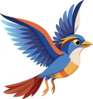 Bird with Open Wings Hand Drawn Artistic Illustration for Wildlife and Sky Themes vector