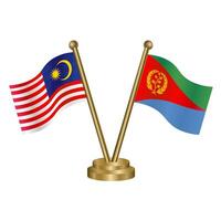 Malaysia and Eritrea table flag. vector
