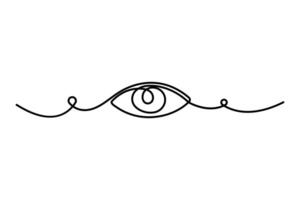 Eye continuous single line hand drawn to outline art illustration vector