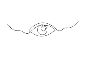 Eye single line art drawing continuous isolated on white minimalist design vector