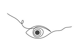 Simple illustration of eye icon continuous single line art drawing vector