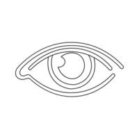 Simple illustration of eye icon continuous one line art drawing vector