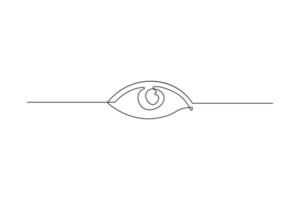 Continuous single line eye drawing of Hand drawn outline minimalist style vector