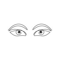 Eye icon outline illustration continuous one line art drawing and minimalist style vector