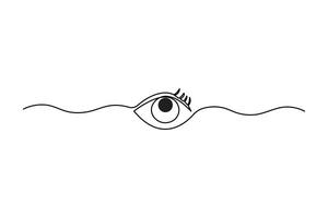 Eye icon continuous single line art drawing of concept doodle style outline illustration vector