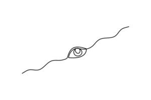 Eye single line drawing icon vector