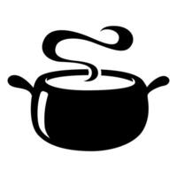 Black graphic of a soup pot vector
