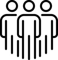 People Icons Line A group of people standing in a line vector