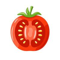 Red half tomato icon isolated on white background vector