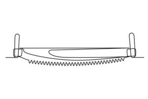 Continuous one line hand saw vector