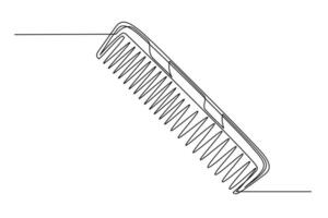 Continuous one line draw barber comb vector