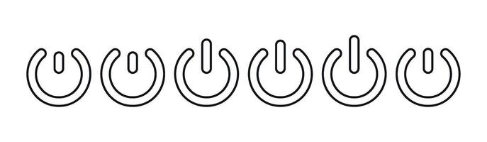 Power button icon with on-off switch symbol, standby mode pictogram, energy control for computer or electric device. Flat illustration isolated on white background. vector