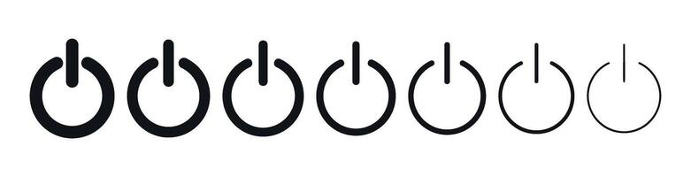 Power button icon with on-off switch symbol, electric shut down sign, start and close control for computer or web interface. Flat illustration isolated on white background. vector