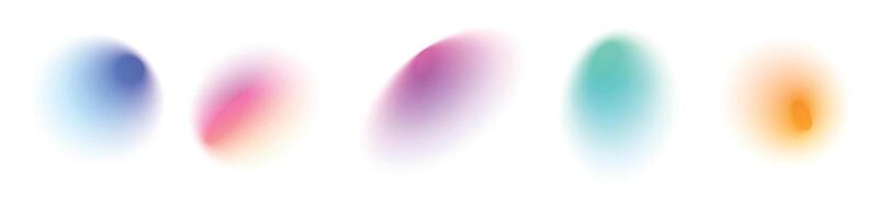 Abstract fluid gradient background with neon glow, soft blur effect, blue and green holographic mesh shapes, liquid 3D design elements. Flat illustration isolated on white background. vector