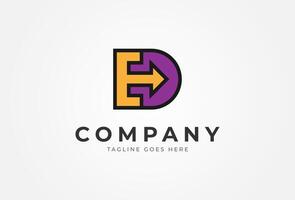 initial ED Arrow Logo, letter E and D with arrow combination, usable for finance, logistic and company logos, illustration vector