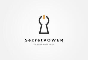 keyhole Logo design, keyhole with power icon combination, usable for security and company logos , illustration vector