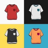 collection of t-shirts with various colors and backgrounds vector