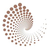 Circle mocha mousse dots isolated on white background. Geometric minimalist art. Optical illusion backdrop. Trendy design element for frame, logo, tattoo, web page, print, poster, abstract background. vector