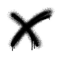 Black cross symbol created with a spray paint effect, featuring a rough, grungy texture and dripping. for urban designs, street art concepts, graphic design elements, and creative backgrounds. vector