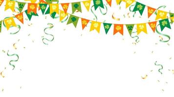 Frame paper flags hanging on a string for holiday, party celebration, greeting card vector