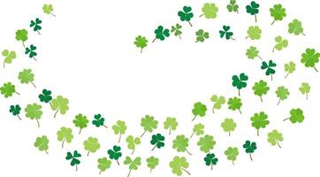 Dynamic swirl of clover leaves green full of energy and luck. St. Patricks day design for festive banner vector