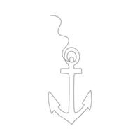 With a single, uninterrupted line, ship anchor single-line art portrays the enduring strength and security the anchor provides to ships at sea vector