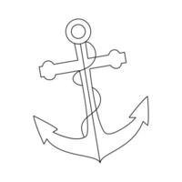 Through the elegance of a single continuous line, ship anchor single-line art captures the essence of navigation, safety, and maritime tradition vector