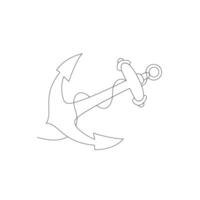 The simple yet powerful form of a ship anchor in single-line art speaks of resilience, stability, and the unbreakable connection to the sea vector