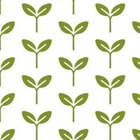 Seamless illustration of a green leaf pattern on a white background. Repetitive botanical design ideal for eco-friendly themes, textiles, wallpapers, and backgrounds. vector