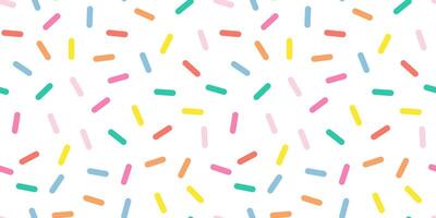 Simple Sprinkle Seamless Pattern. Colorful donut or cake glaze with sprinkle topping. Illustration in scandinavian style vector