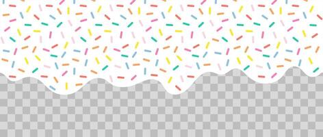 Simple Sprinkle pattern. Liquid icing and creamy glaze pattern. White soft ice cream, splashes of sweet candies. Illustration vector