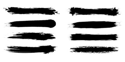 Set of Brush texture, ink, brush pattern, wave pattern brush stroke material, grunge texture on white background vector