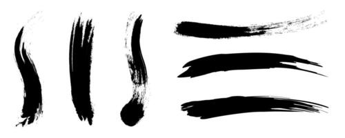 Brush ink, brush pattern, wave pattern brush stroke material, grunge texture on white background vector