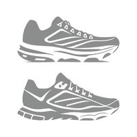 two running shoes on a white background vector