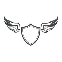 shield with wings icon isolated on white background vector