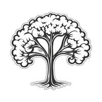 a stylized tree with leaves and branches vector