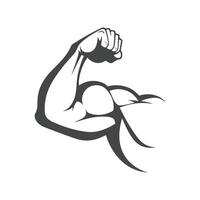 a black and white illustration of a muscular arm vector
