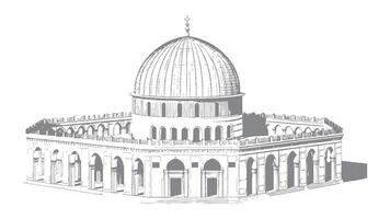 a drawing of a dome on a white background vector