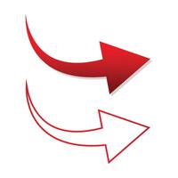 two red arrows pointing in opposite directions vector