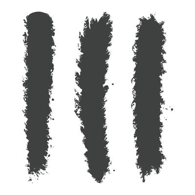 four black paint strokes on a white background