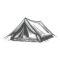 a tent is shown in a sketchy style vector