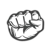 a fist with a black and white background vector