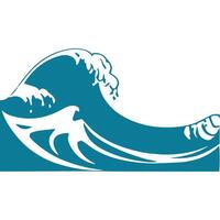 a blue wave with a white wave in the background vector