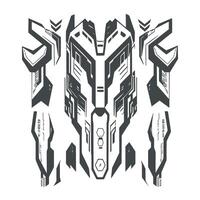 the black and white design shows a futuristic design vector