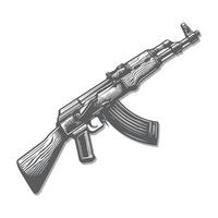 Ak47 machine gun on a white background vector