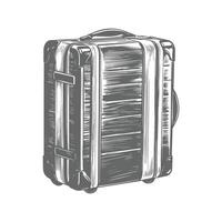 Black and white drawing of a suitcase vector