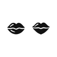 two black lips are shown in a simple style vector
